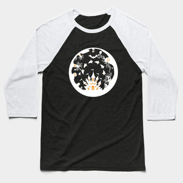 Halloween Castle Baseball T-Shirt by HI Tech-Pixels